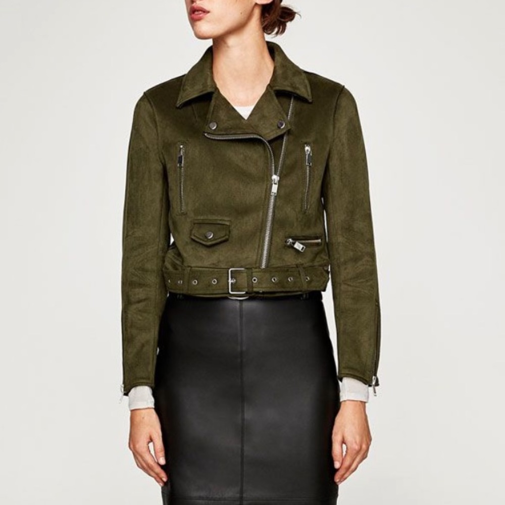 Zara Basic Outerwear Suede Jacket